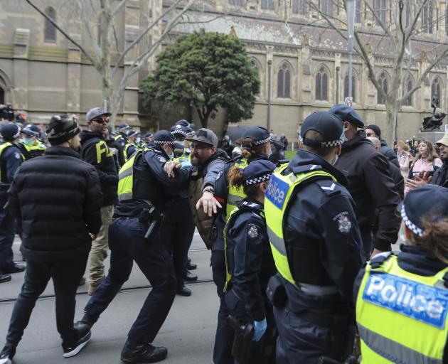 NSW Police said Saturday's protest was "a breach of Covid-19 health orders" and that "a number of...