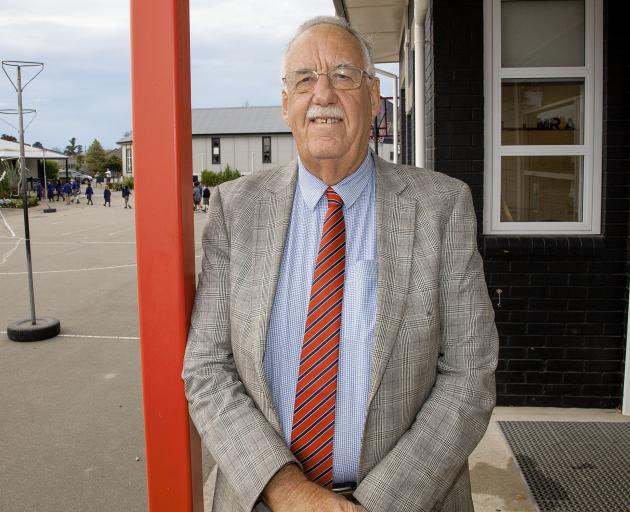 Denis Aberhart will step down as principal of Lady of Victories School next week. Photo: Geoff Sloan