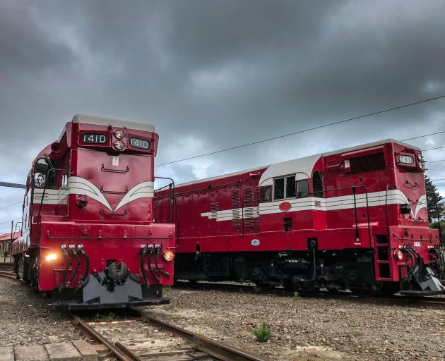 A pair of DA class diesel locomotives that will be used to carry passengers on the ‘‘Sir Edmund...