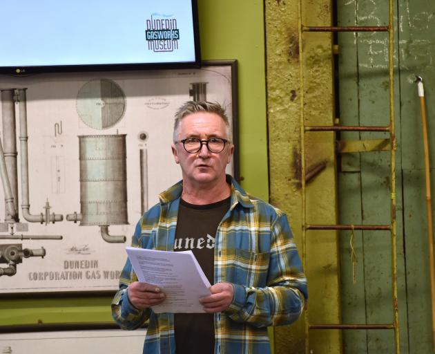 Heritage building developer Lawrie Forbes gives a talk on the Scribes building demolition at the...