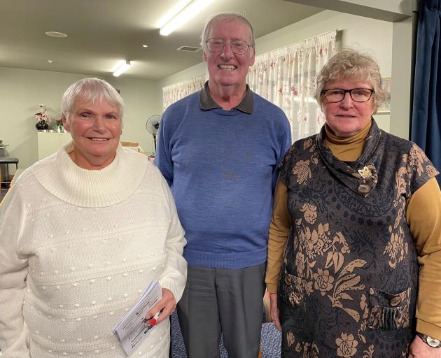 New Bowls Dunedin life members are (from left) Anne Craik, Michael Ayers and Isobel Sharp. PHOTO:...