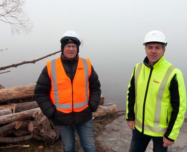 Contact Energy dam safety team engineer Denis McEntyre (left) and head of hydro Boyd Brinsdon at...