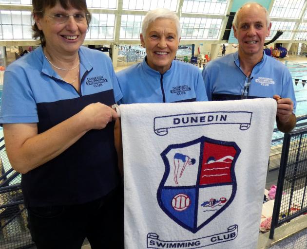 Dunedin Swimming Club members (from left) secretary Christine Johnston, club captain Gaynor...