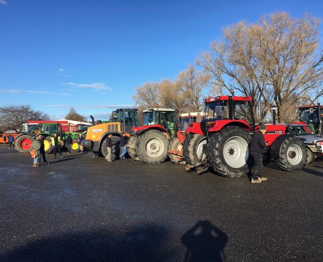 Tractors gathered at the A and P grounds in Gore. Photo: Gerard O'Brien