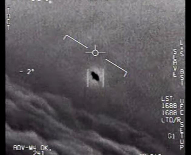 An image from one of three US military videos of unidentified aerial phenomenon (UAP) that have...