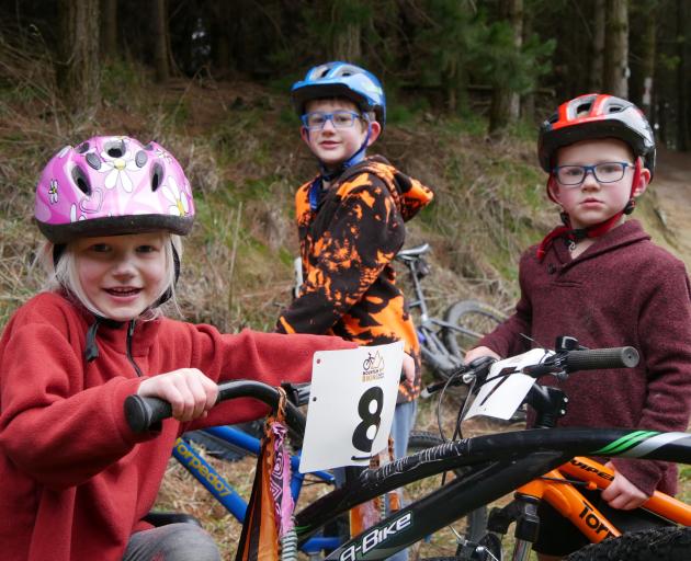 Raring to hit the Reservoir Forest Mountain Bike Track in Oamaru yesterday are siblings (from...