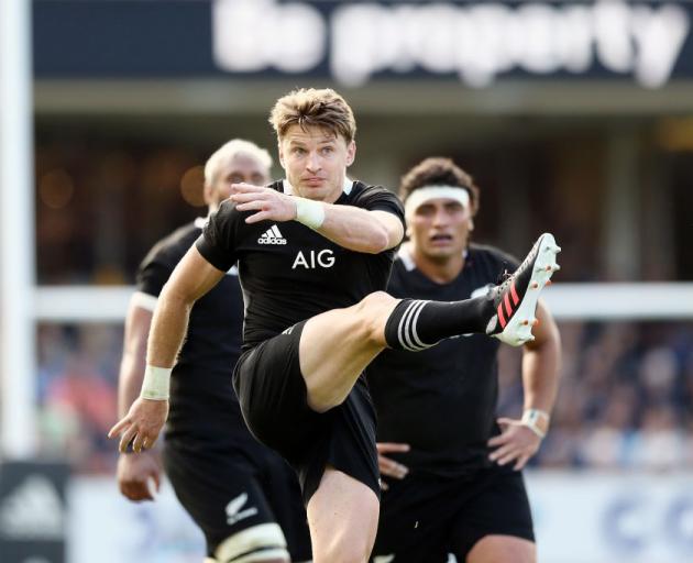 Beauden Barrett is hoping to claim the Bledisloe Cup on Australian soil. Photo: Getty Images