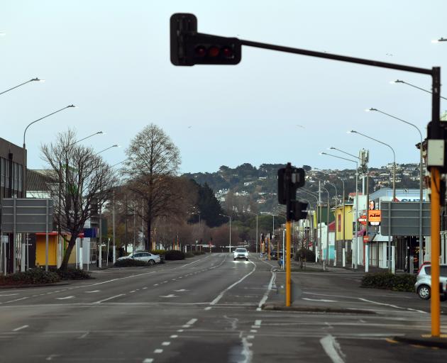 Crawford St in Dunedin this morning. People are asked to observe level 4 lockdown rules and stay...