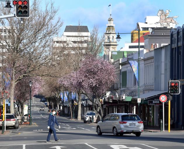 There was little activity in Dunedin’s George St at 12.30pm yesterday, as people followed...