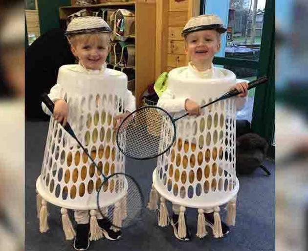 Harry and Jake James, both 3, were stoked with their costume after their father Andy dressed them...