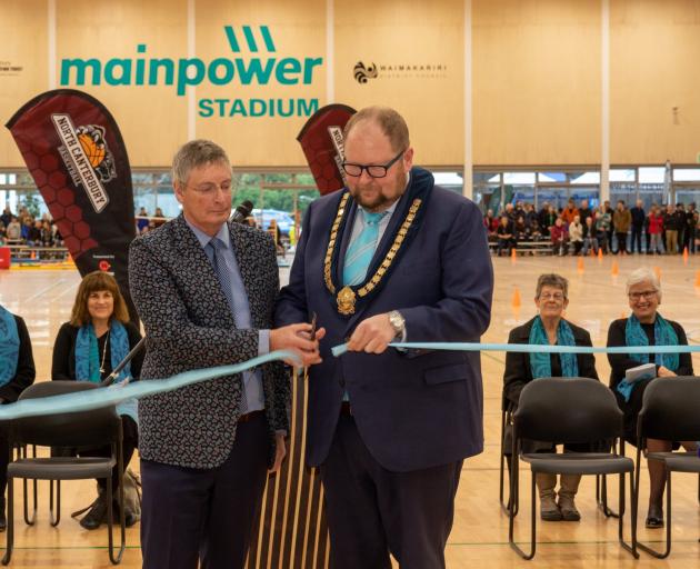 North Canterbury Sport and Recreation Trust chairperson Don Robertson (left) and Waimakariri...