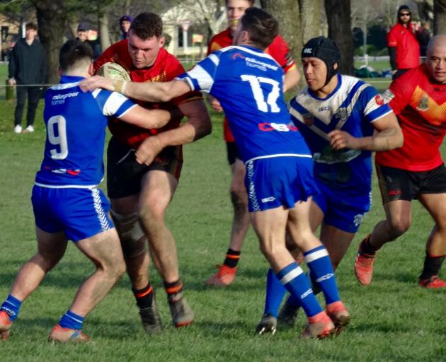 Matt Black takes the ball to the line for Halswell against the Northern Bulldogs. Photo: Chris...