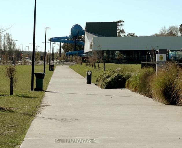 The walkway through the grounds of Shirley Boys’ High. Photo: Geoff Sloan