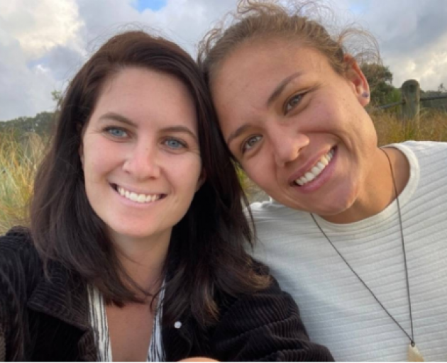 Dani Fennessy (left) with partner and Olympic gold medal-winning Black Ferns Sevens prop Ruby Tui...