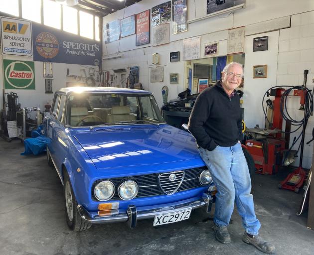 Eric Swinbourn, of Naseby, pictured with his beloved 1974 Alfa Romeo Berlina.