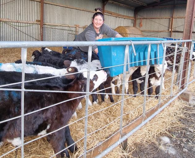 Clinton farmer and calf rearer Laura Allan just had to get on with shifting breaks and feeding...