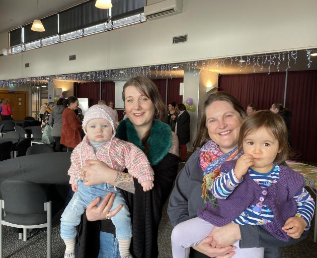 Dunedin mums Nell O’Dwyer-Strang (left), with daughter Dasha Plaskey (9 months), and Melody...