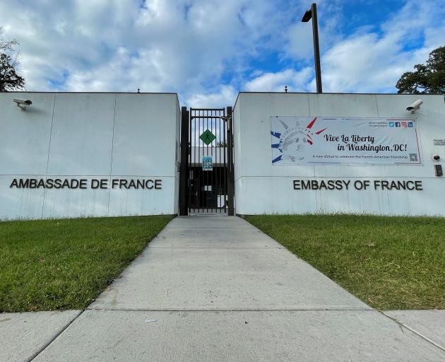 The French Embassy is seen after announcement to recall France's ambassadors in Washington. Photo: Reuters The French Embassy is seen after announcement to recall France's ambassadors in Washington. Photo: Reuters