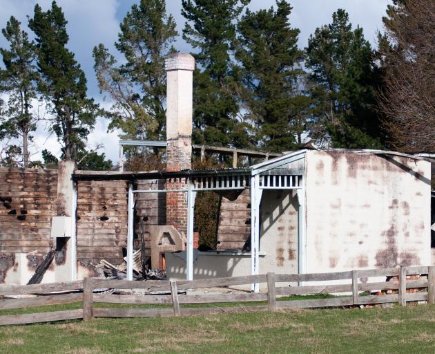 A holiday home at Gimmerburn, near Ranfurly, was destroyed by a fire early yesterday. PHOTO:...