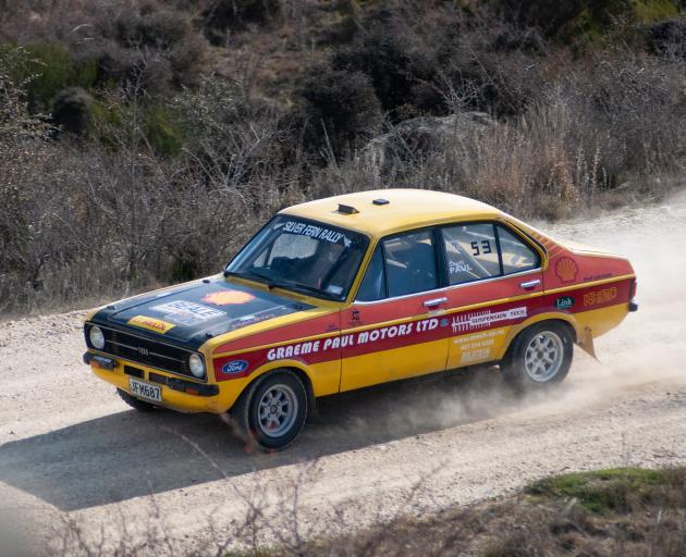 Scott Paul drives his Ford Escort in the Central Otago Motorsport Club’s championship event the...