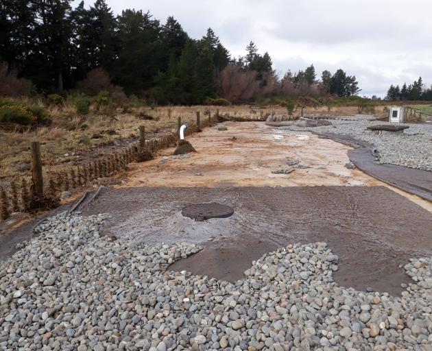 Flood damage on the ground layers above the Methven intake gallery, which is 4m below the surface...