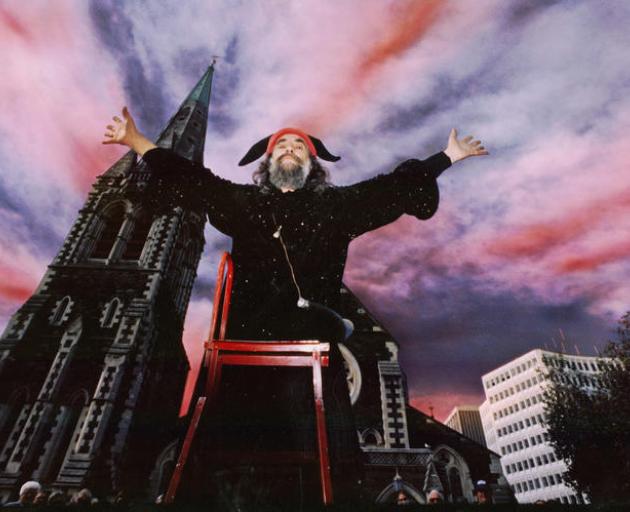 Cathedral Square was The Wizard's stage. Photo: Courtesy of The Wizard