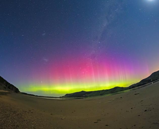 Auroral activity can still be visible during a full moon. PHOTO: IAN GRIFFIN