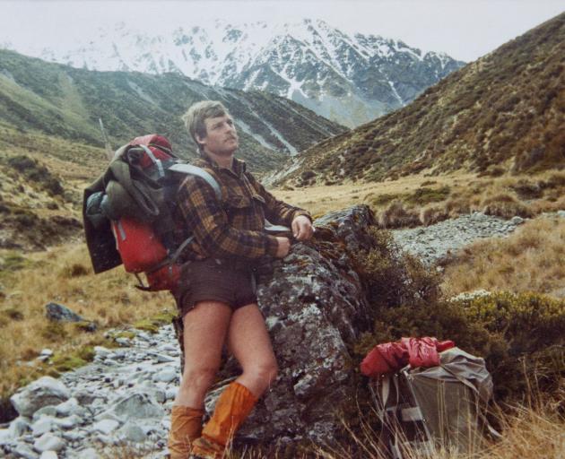 Gavin King at the Wilberforce River in the Southern Alps during the 1980s. Photo: Supplied