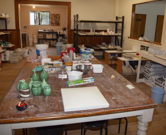 Frank Hakkaart’s workspace inside the old Hororata Hotel. Photo: Geoff Sloan