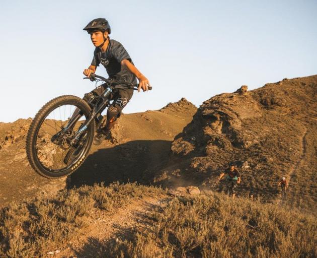 Alexandra mountain biker Cooper Millwood rides at Matangi Station, near Alexandra, which is one...