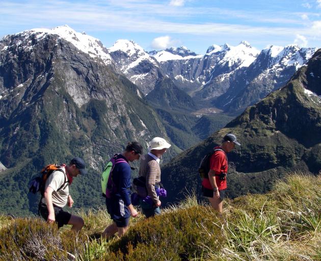 Visitors hike over MacKinnon Pass, in Fiordland. It is proposed the pass be renamed. PHOTO:...
