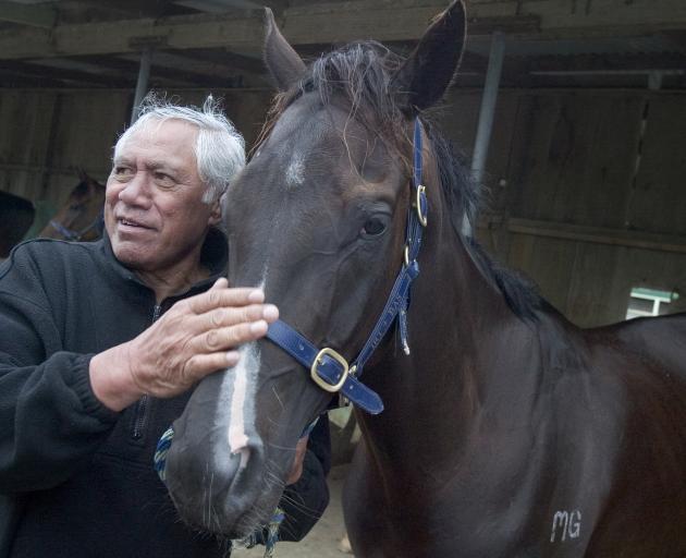 Waka Nathan with his horse Black Panther in 2005. Photo: NZ Herald