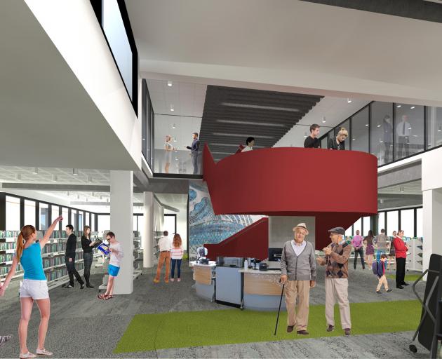  The foyer in the new library in Gore.PHOTO: SUPPLIED
