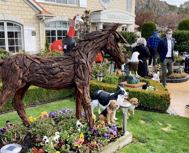 The wooden horse made from driftwood sold for $3400. Photo: Geoff Sloan