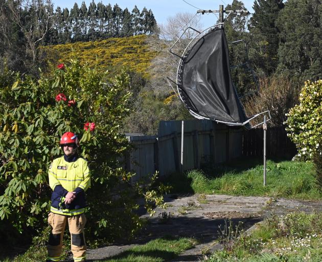 Fire and Emergency New Zealand crews go to a Brockville property after a trampoline crashed into...