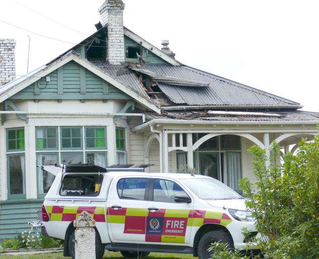 A family home in Clyde St, Balclutha, has extensive damage to the roof space following a fire...