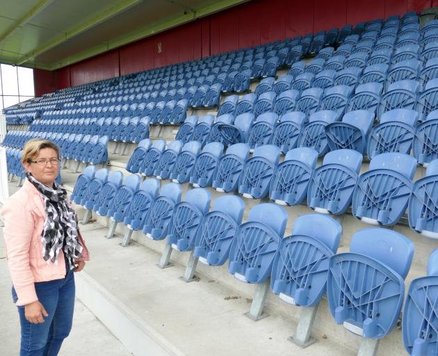 South Otago A&P Society president Bridget Lowry stands in front of an empty Balclutha showground...