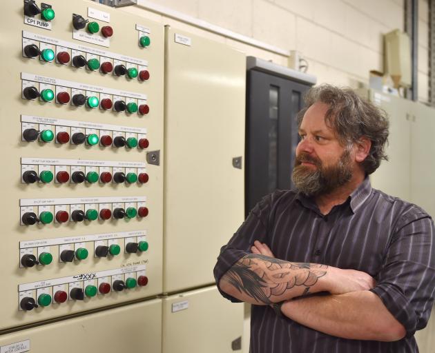 University of Otago energy and building controls manager Shane Jenkins in front of one of the...
