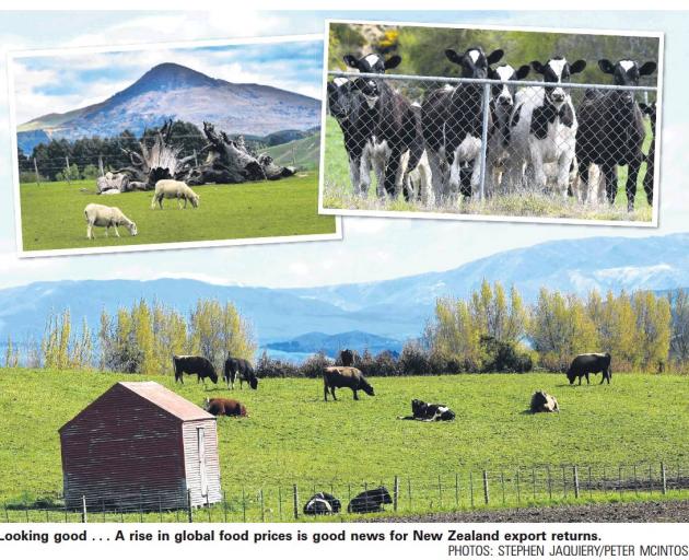 A rise in global food prices is good news for New Zealand export returns.  Photos: Stephen Jaquiery/Peter McIntosh