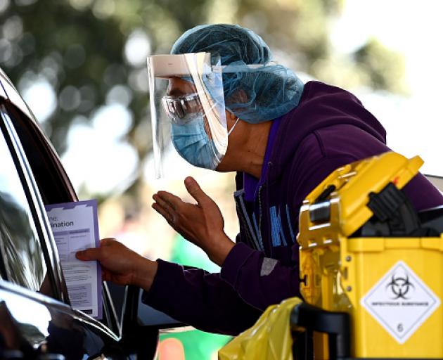 The Christchurch Arena drive-through vaccination clinic will operate until October 31. Photo:...