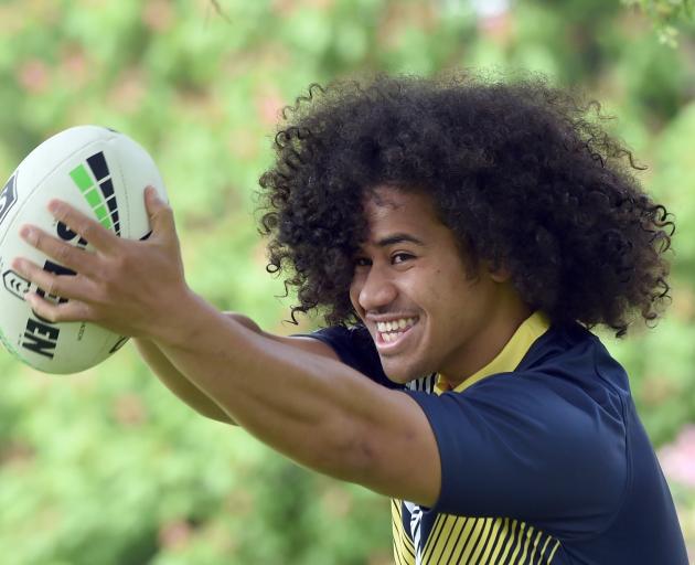 Otago Whalers hooker Tonga Nau passes a ball at the Gardens ground earlier this week. PHOTO:...