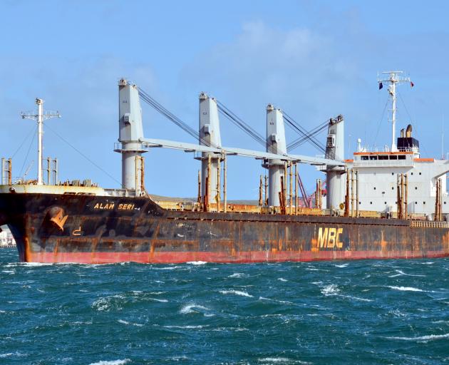 The bulk carrier Alam Seri (pictured in 2017) was entering Bluff Harbour in 2018 when it drifted...