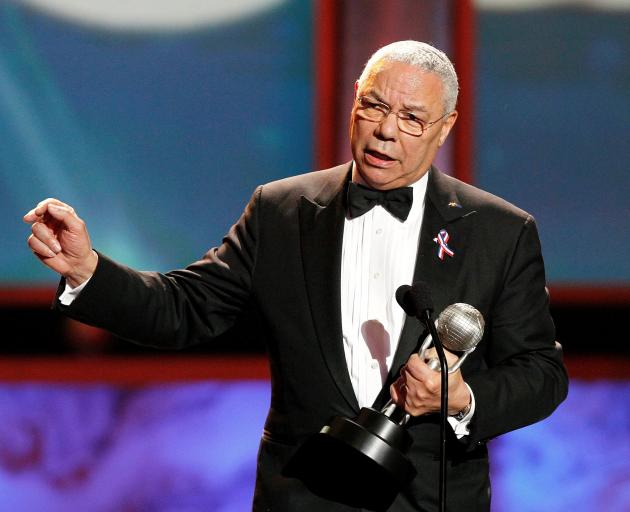 Colin Powell accepting the President's Award at the 42nd Annual NAACP Image Awards in 2011. Photo...