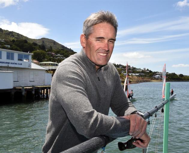 Sir Russell Coutts at the Ravensbourne Boating Club on Saturday. Photo by Gregor Richardson.