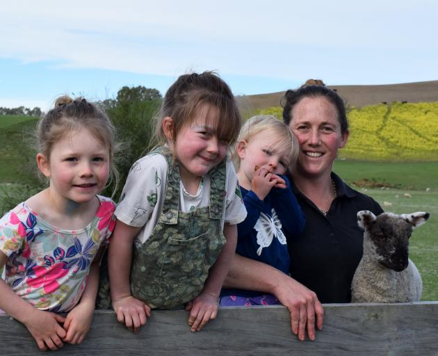 Munro Valley Farms manager Carla Murray and her children (from left) Bella (4), Lucy (6) and Fern...