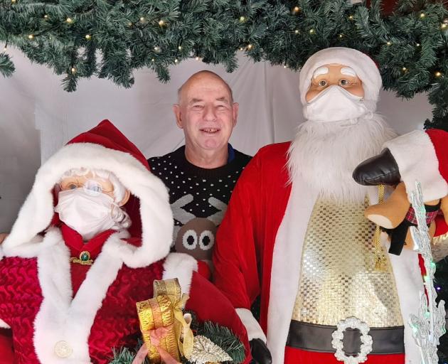 David Van Tongeren with friends Mrs Claus and Father Christmas. Photo: Supplied via Ashburton...