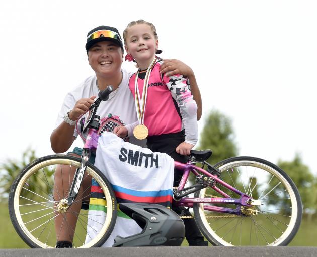 Ready to ride alongside BMX world champion Jessie Smith is cancer survivor Brianna Steedman at...