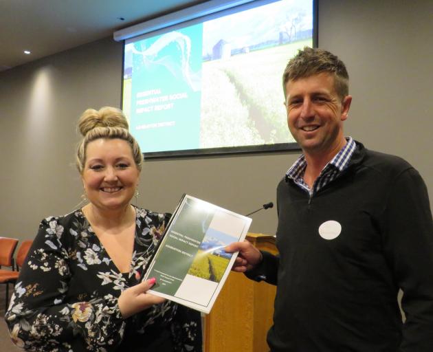 Researcher Rachael Inch gives the Essential Freshwater social impact report to Mid Canterbury...