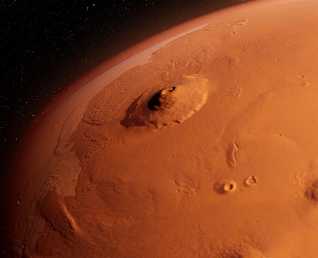 Olympus Mons is a 21,900m shield volcano on Mars. Photo: Getty Images