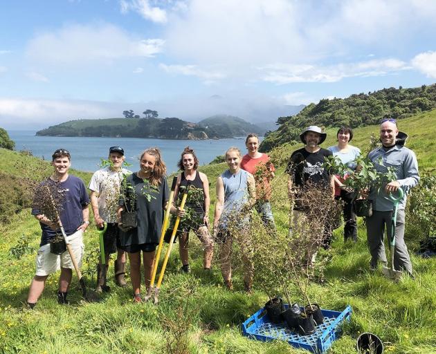 University of Otago students and teachers (from left) Tim Currie, Blake Hornblow, Millie...